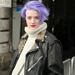 Purple Hair Fashionista at London Fashion Weekat Somerset House